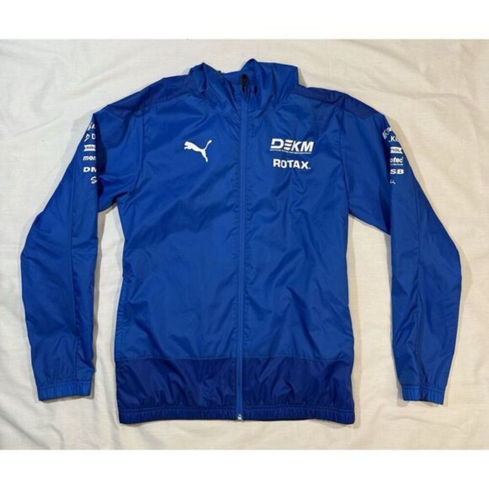 Blue‎ Puma Racing Windbreaker Hoodie Men's Size Small DEKM Rotax